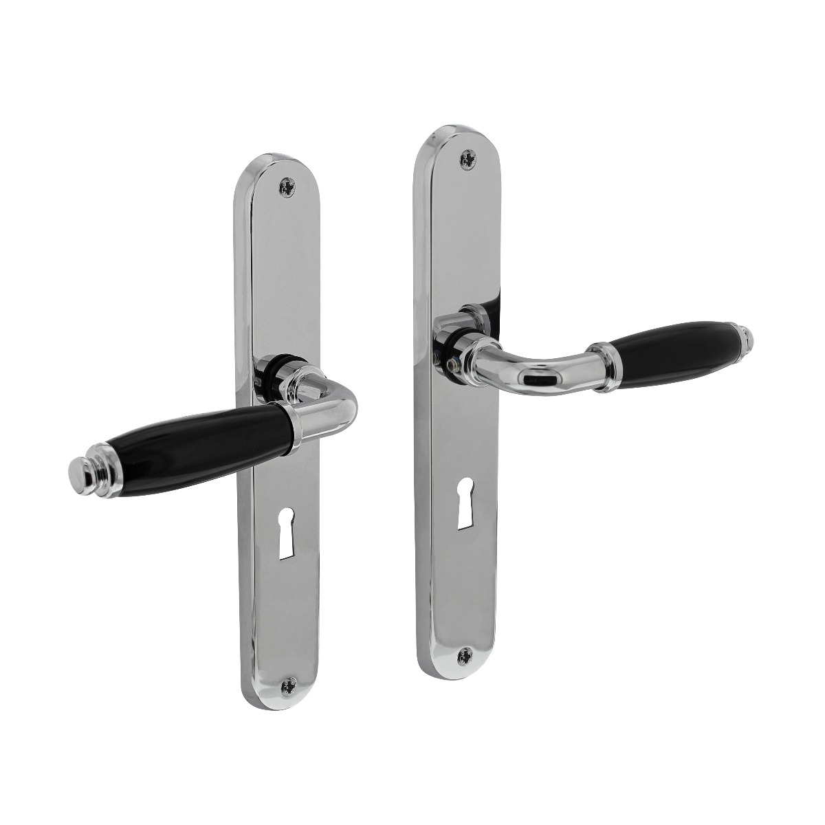 Intersteel deurklink Courgette met ovaal schild 235x40x8mm sleutelgat 56mm chroom