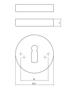 Intersteel Rozet met sleutelgat rond verdekt rvs geborsteld 5 0035.341086 2