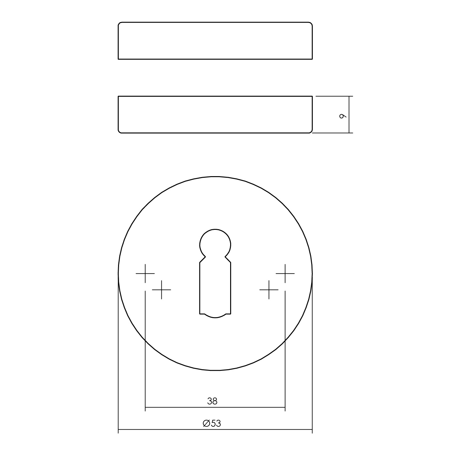 Intersteel Rozet met sleutelgat rond verdekt rvs geborsteld 2 0035.341086 2