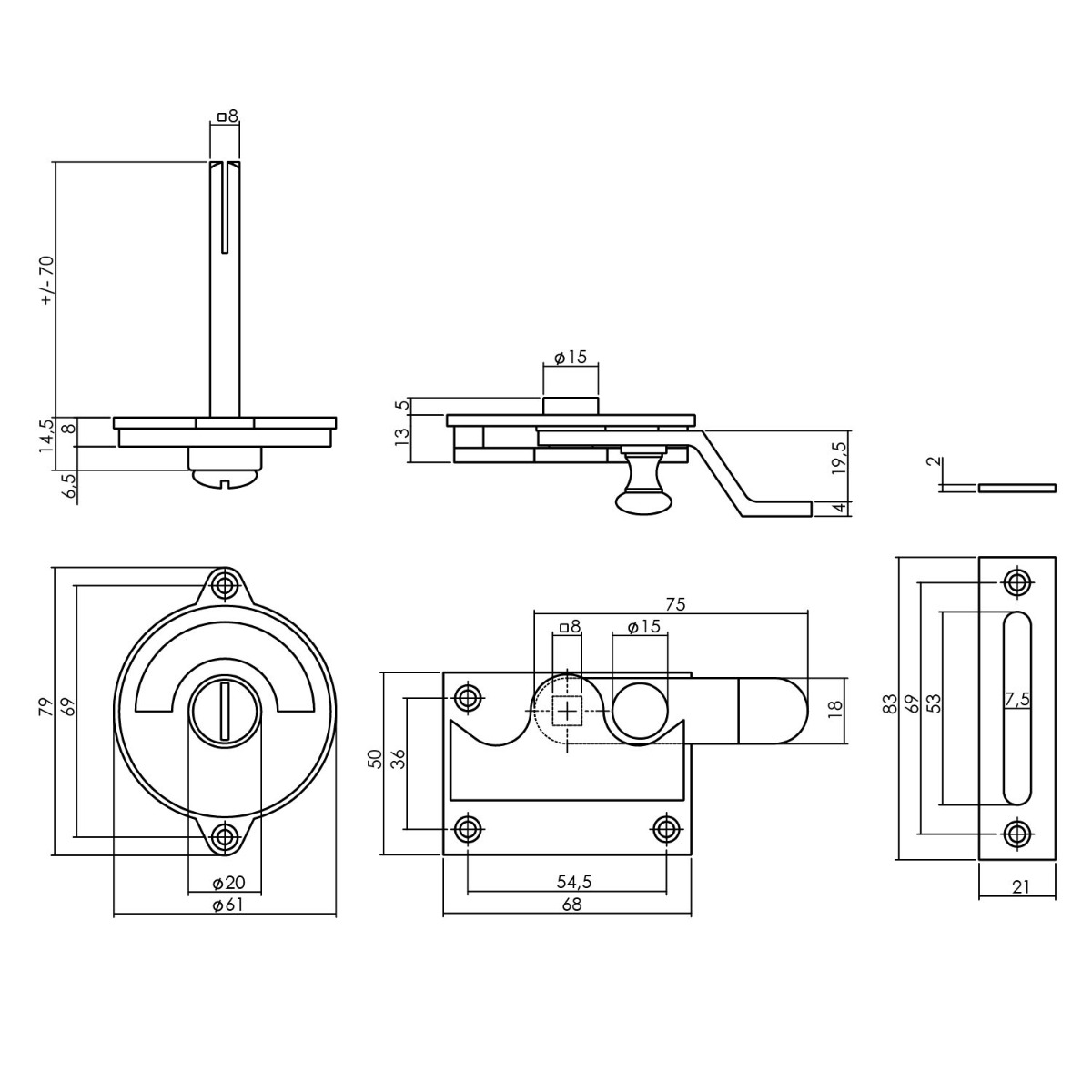 Intersteel WC-overslag met bocht rood / groen messing ongelakt 2 0010.370006 2