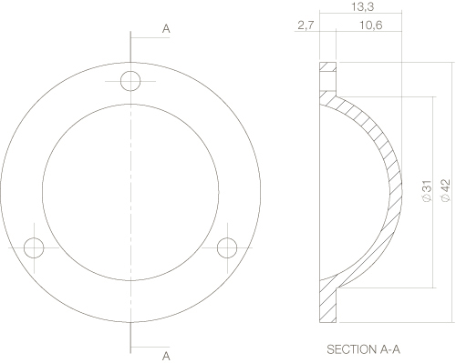 Intersteel Afdekplaatje voordeurknop messing ongelakt 2 0010.397500 2 1