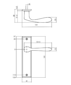 Intersteel Deurkruk Banaan met schild 181x41x7mm blind messing getrommeld 3 0011.020111 2
