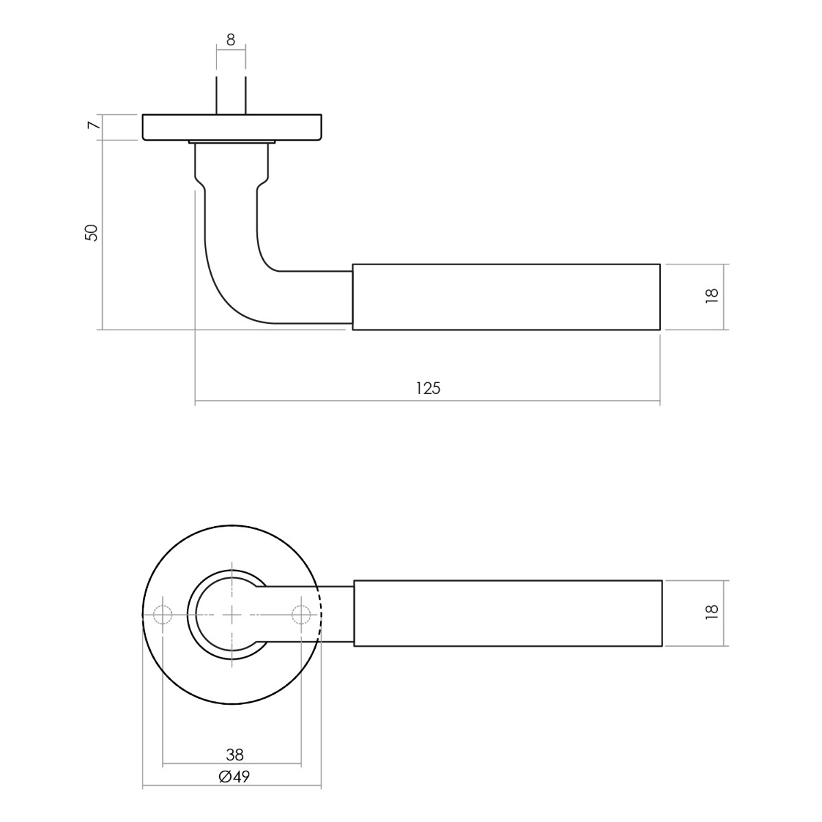 Intersteel Deurkruk Palma met rozet ø49x7mm verdekt messing getrommeld 3 0011.021502 2