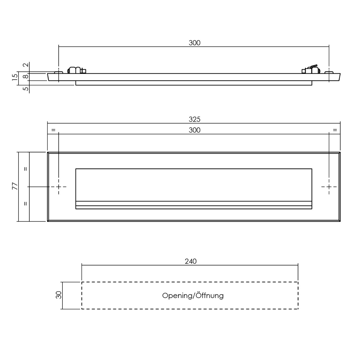 Intersteel Brievenbus met klep/regenrand messing getrommeld 2 0011.400001 2 1