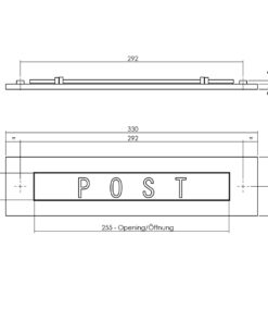 Intersteel Brievenbus rechthoekig met geveerde klep messing getrommeld 3 0011.400022 2