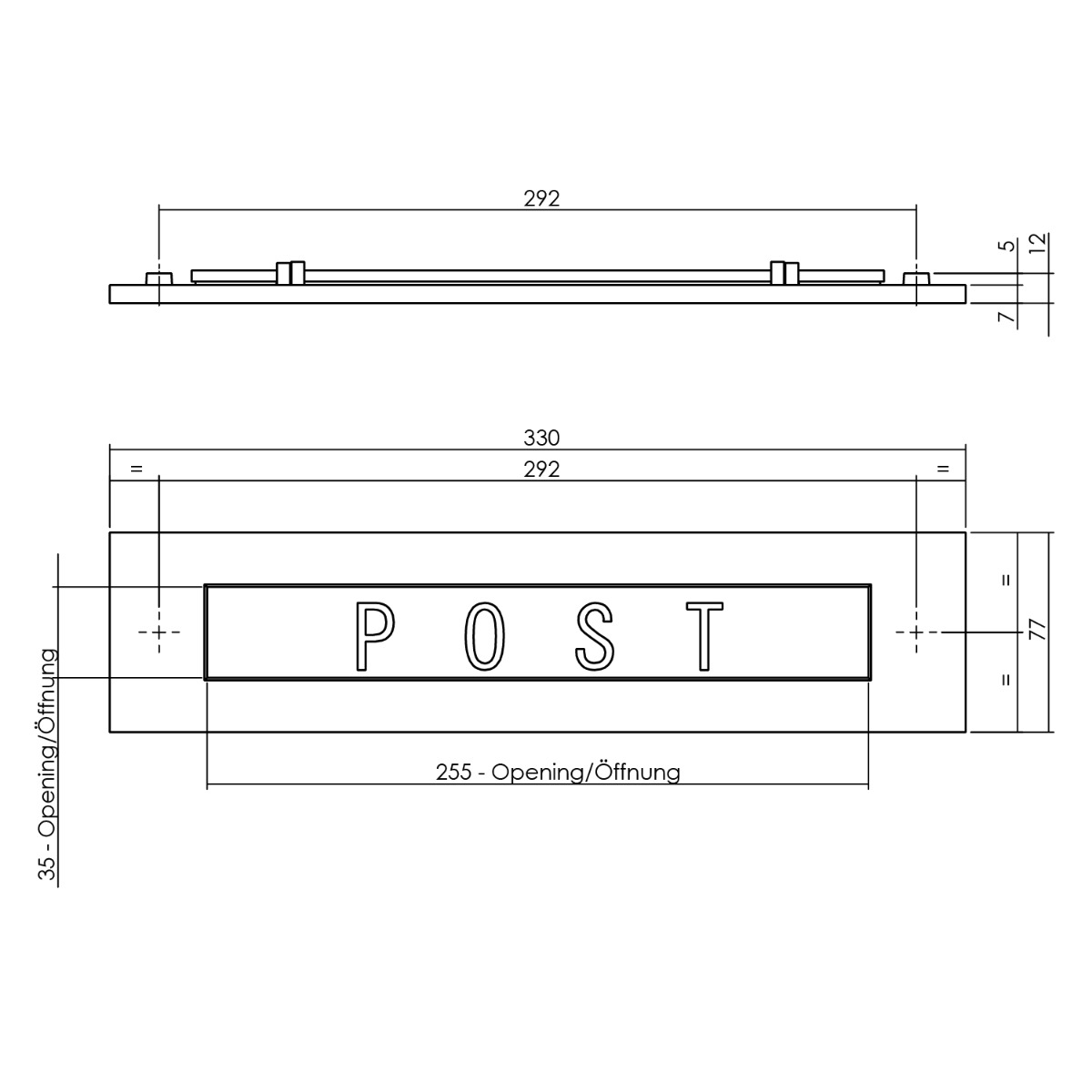 Intersteel Brievenbus rechthoekig met geveerde klep messing getrommeld 2 0011.400022 2