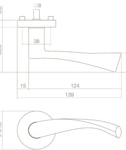 Intersteel Deurkruk Vlinder op rozet messing gelakt 7 0013.028202 2