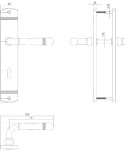 Intersteel Deurkruk Helena op schild sleutelgat 72 mm messing gelakt 3 0013.170526 2