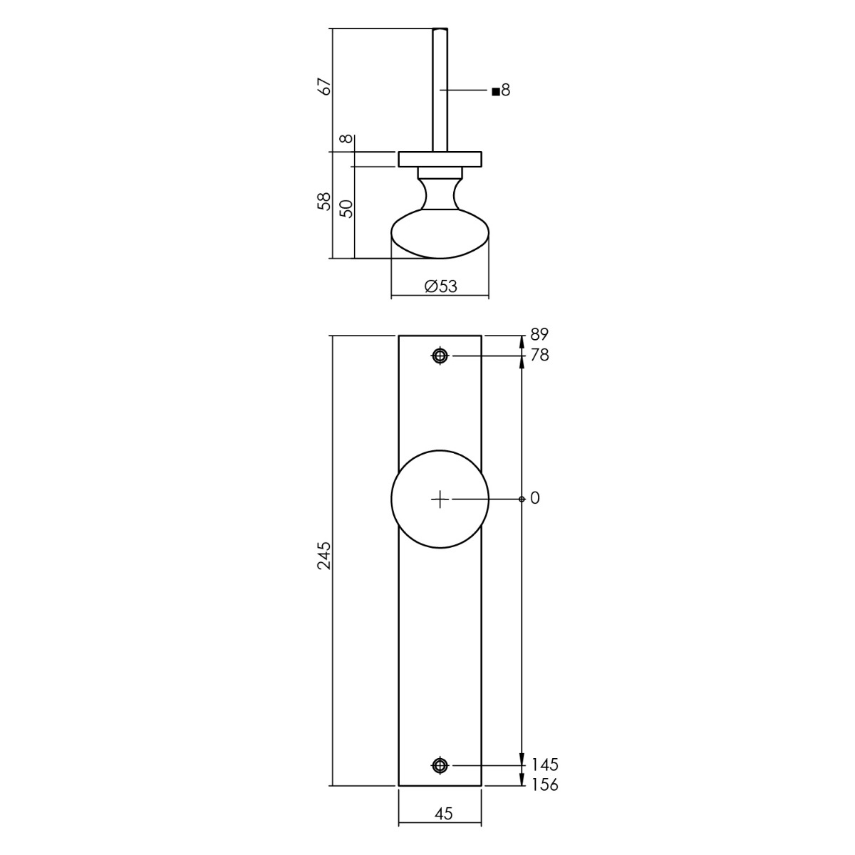 Intersteel Knopschild 245x45 mm blind PVD messingkleur 2 0013.212811 2