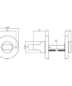 Intersteel Rozet toilet-/badkamersluiting 8 mm rond verdekt kunststof messing gelakt 3 0013.318660 2 1