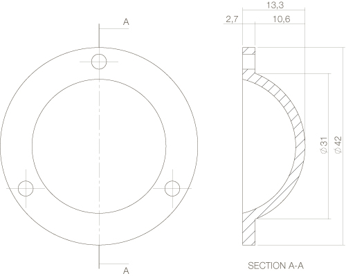 Intersteel Afdekplaatje voordeurknop messing gelakt 2 0013.397500 2