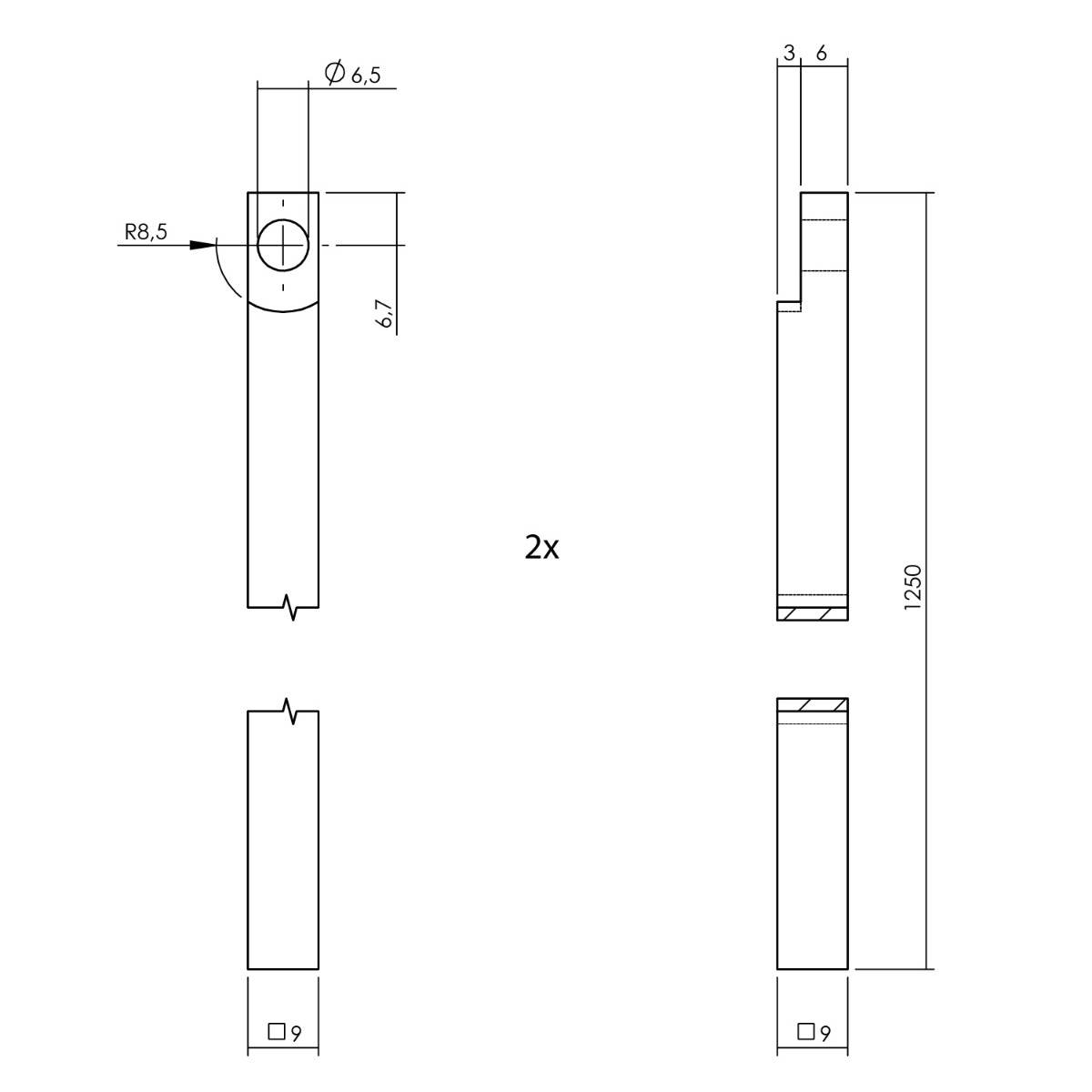 Intersteel Kruk-espagnolet T-kruk met stangenset 2x 1250 mm messing gelakt 3 0013.562021 3