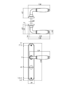 Intersteel Deurkruk Courgette met ovaal schild 235x40x8mm WC63/8mm chroom 3 0016.020665 2