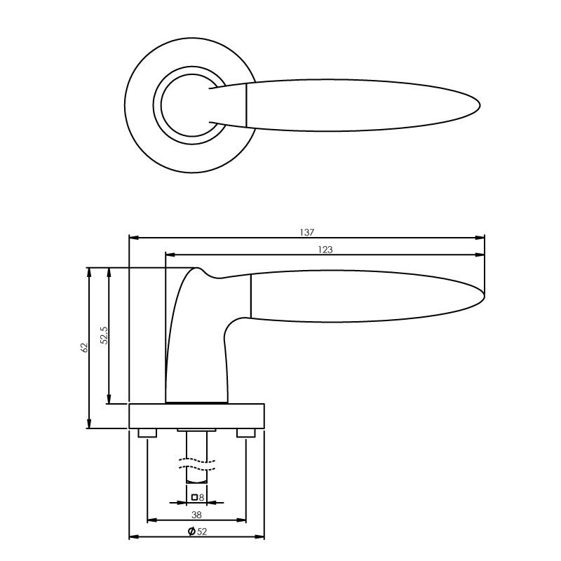 Intersteel Deurkruk Elen op rozet chroom 3 0016.168202 2
