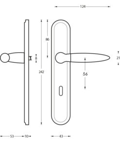 Intersteel Deurkruk Elen op schild sleutelgat 56 mm chroom 3 0016.168224 2
