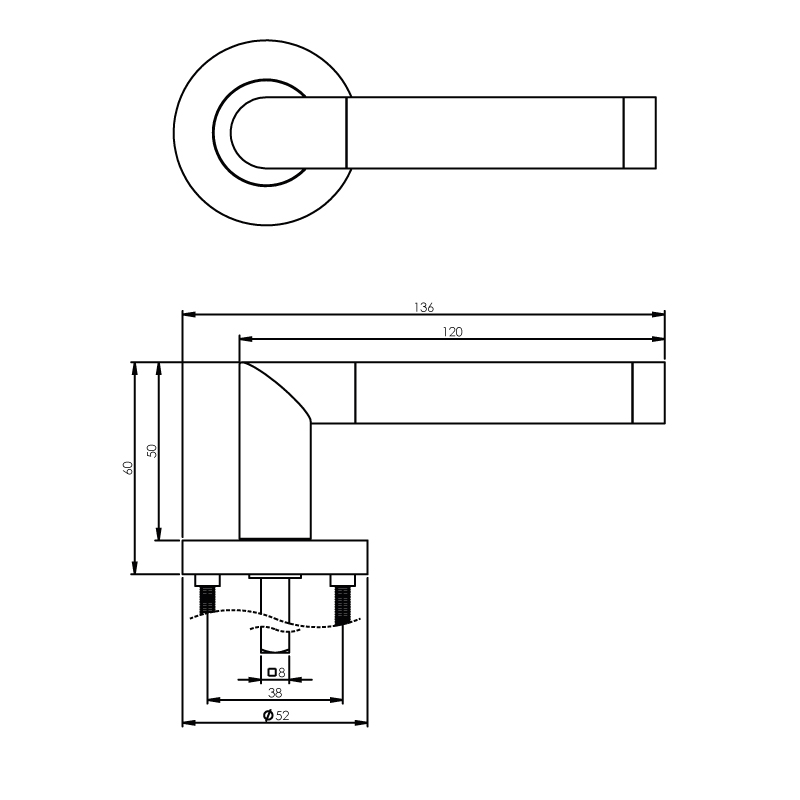 Intersteel Deurkruk Nicol op rozet chroom 3 0016.168502 2