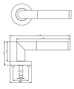 Intersteel Deurkruk Bastian op rozet chroom 5 0016.169302 2