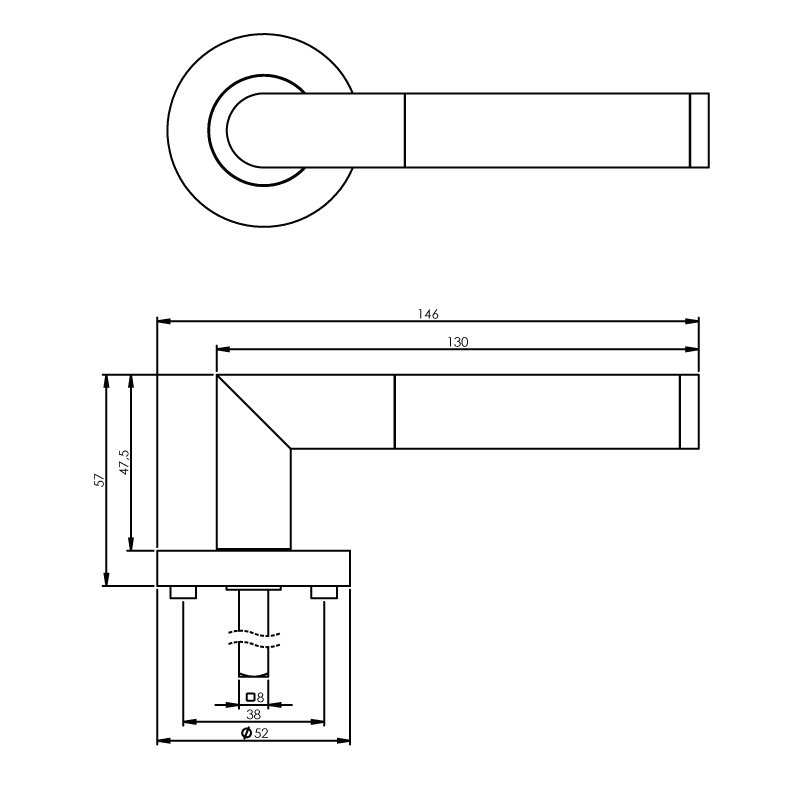 Intersteel Deurkruk Bastian op rozet chroom 3 0016.169302 2