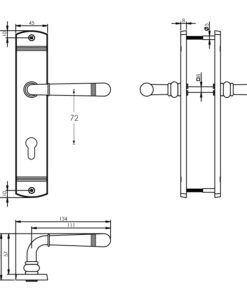 Intersteel Deurkruk Helena op schild profielcilindergat 72 mm chroom 3 0016.170536 2