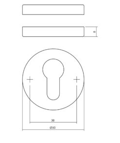 Intersteel Rozet profielcilindergat rond verdekt chroom 3 0016.315687 2