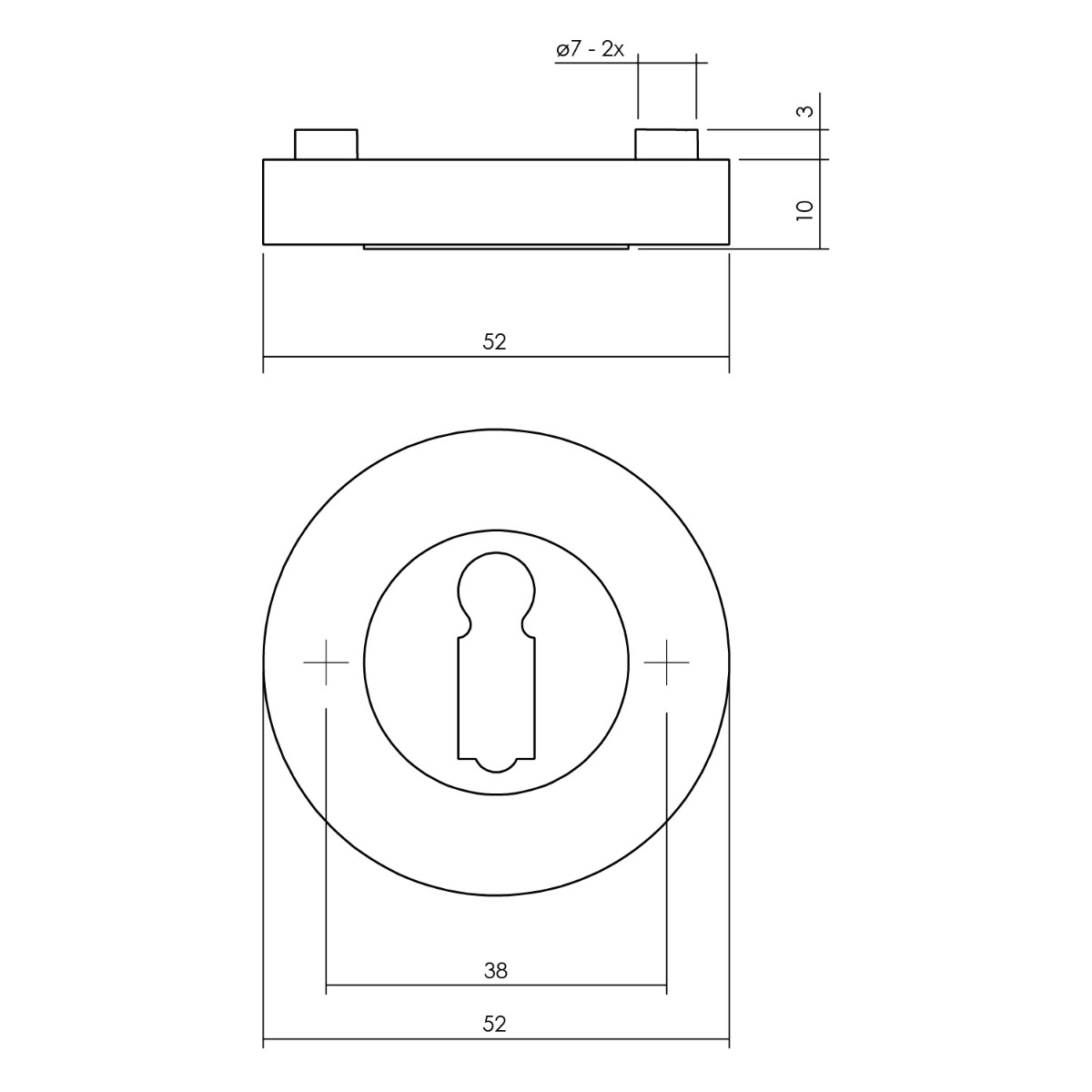 Intersteel Rozet met sleutelgat rond chroom 2 0016.347686 2