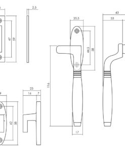Intersteel Raamsluiting Ton rechts chroom / ebbenhout 3 0016.561460a 2
