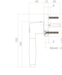 Intersteel Raamkruk Ton 400 afsluitbaar op ovaal rozet chroom/ebben hout 5 0016.661645 2