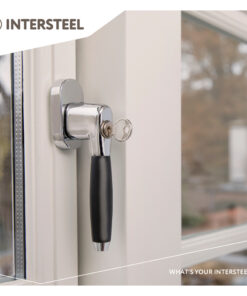 Intersteel Raamkruk Ton 400 afsluitbaar op ovaal rozet chroom/ebben hout 6 0016.661645 9