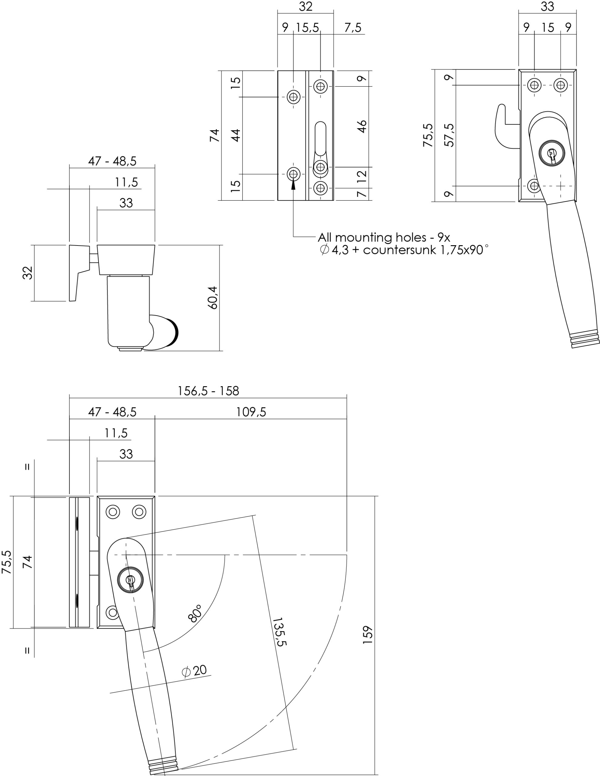 Intersteel Raamsluiting afsluitbaar SKG* rechts Ton 222 chroom/ebbenhout 2 0016.661651a 2 scaled