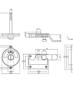 Intersteel WC-overslag met bocht vrij/bezet chroom mat 3 0017.370005 2