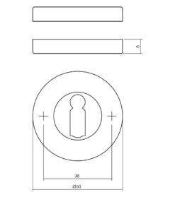 Intersteel Rozet sleutelgat rond verdekt massief nikkel 3 0018.315686 2