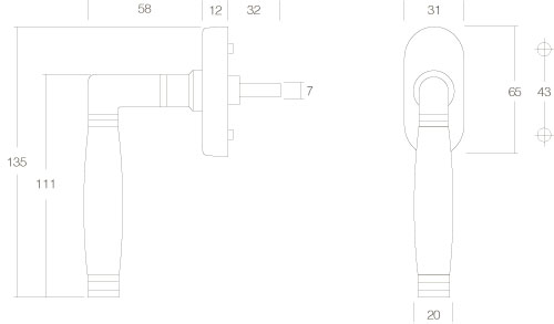 Intersteel Raamkruk Ton 222 nikkel/ebbenhout 2 0018.605190 2