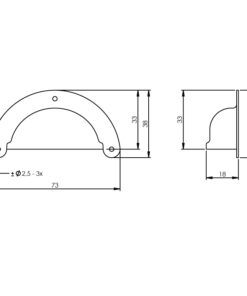 Intersteel Schelpgreep 73 mm nikkel 3 0018.881040 2
