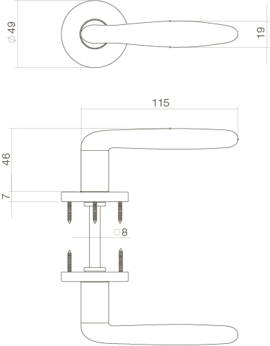 Intersteel Deurkruk Phobos op rozet nikkel mat 3 0019.020002 2