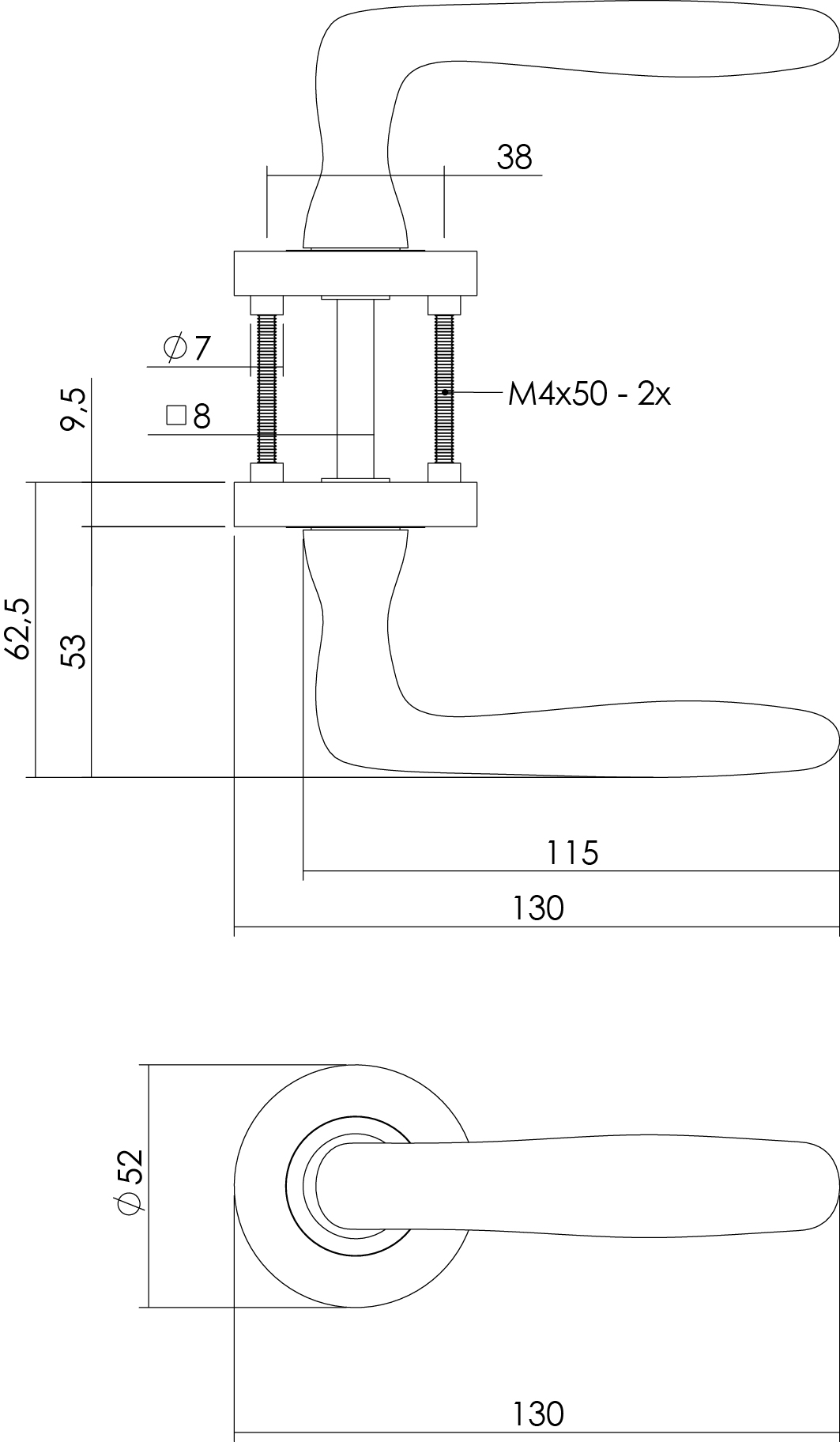Intersteel Deurkruk Bjorn op rozet nikkel mat 3 0019.169202 2