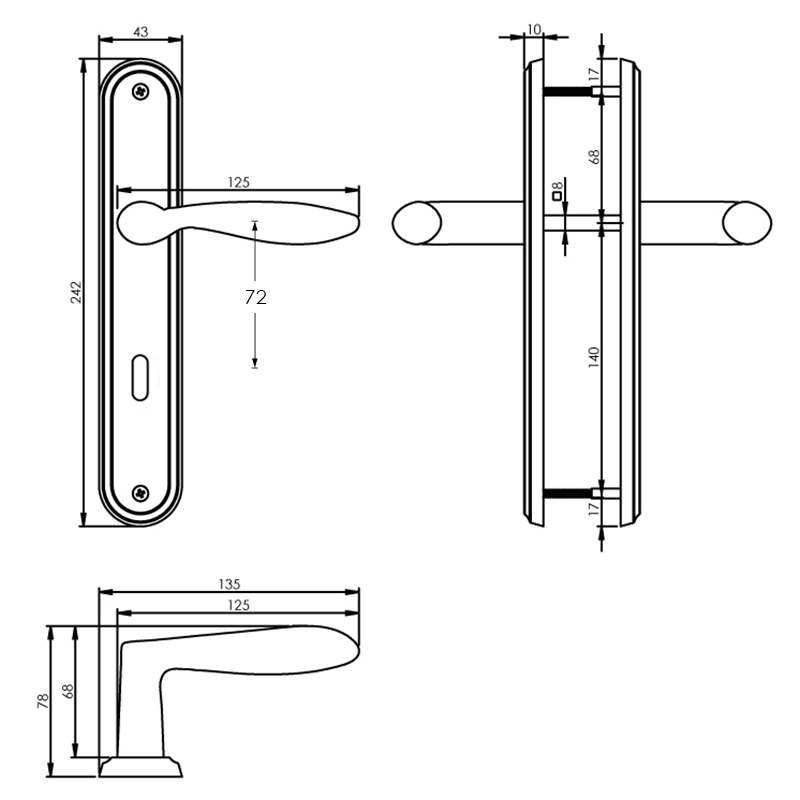 Intersteel Deurkruk George op schild sleutelgat 72 mm nikkel mat 2 0019.169526 2