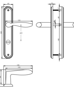 Intersteel Deurkruk George op schild toilet-/badkamersluiting 63 mm nikkel mat 3 0019.169565 2