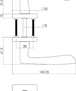 Intersteel Deurkruk Dean op vierkant rozet nikkel mat 5 0019.171402 2