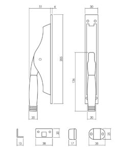 Intersteel Pomp-espagnolet Ton 222 met stangenset 2x 1250 mm nikkel mat/ebbenhout 4 0019.562037 2