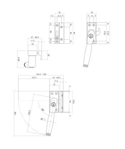 Intersteel Raamsluiting Ton 222 afsluitbaar links nikkel mat/ebbenhout 3 0019.661651b 2