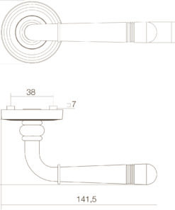 Intersteel Deurkruk Helena op rozet oud grijs 6 0021.172502 2
