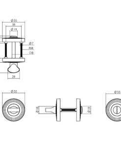 Intersteel Rozet met toilet-/badkamersluiting ø55x10 mm oud grijs 3 0021.317860 2