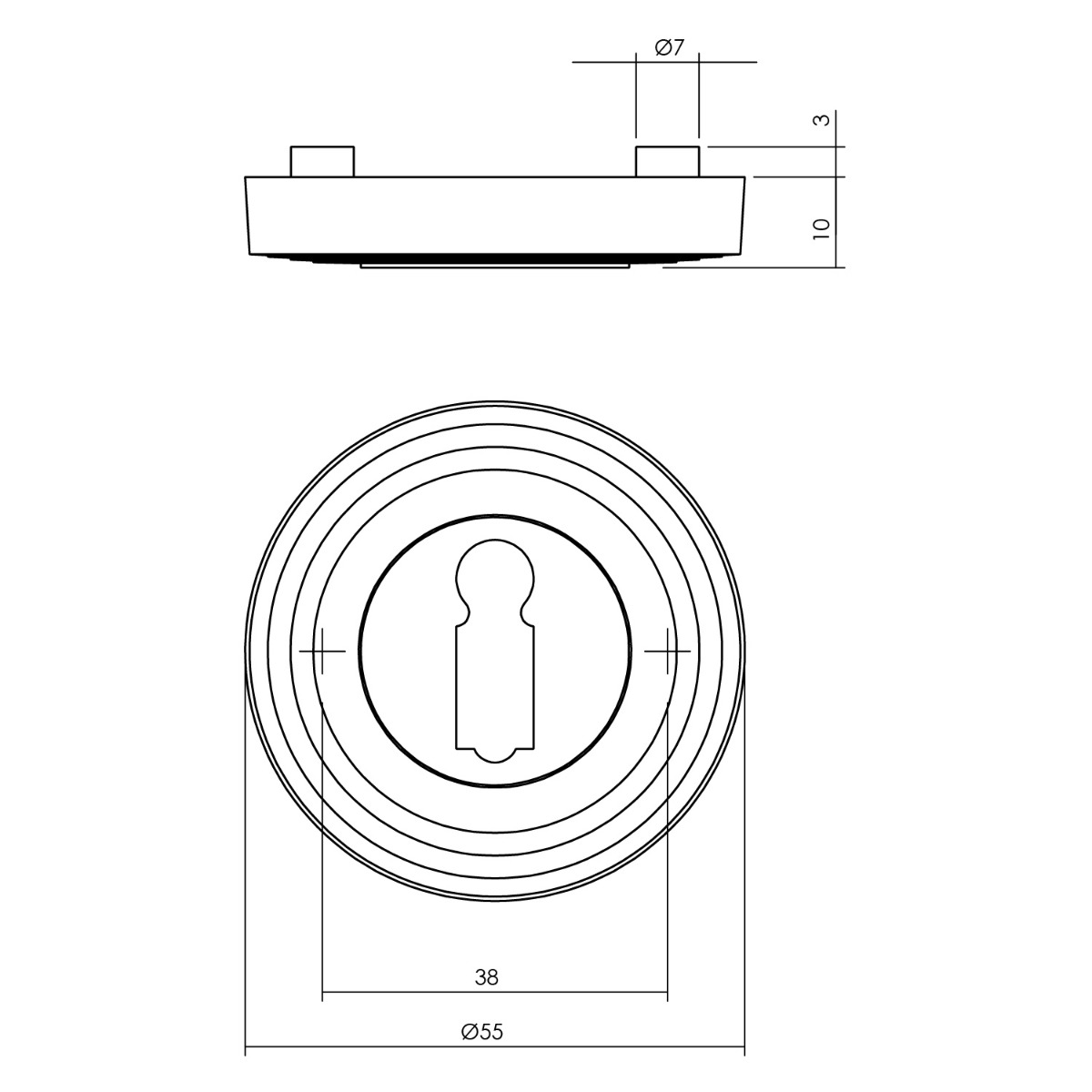 Intersteel Rozet met sleutelgat ø55x10 mm oud grijs 2 0021.317886 2