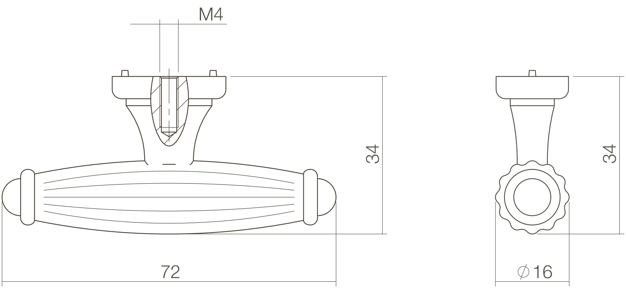 Intersteel Meubelknop gerild 72 mm oud grijs 3 0021.847970 2