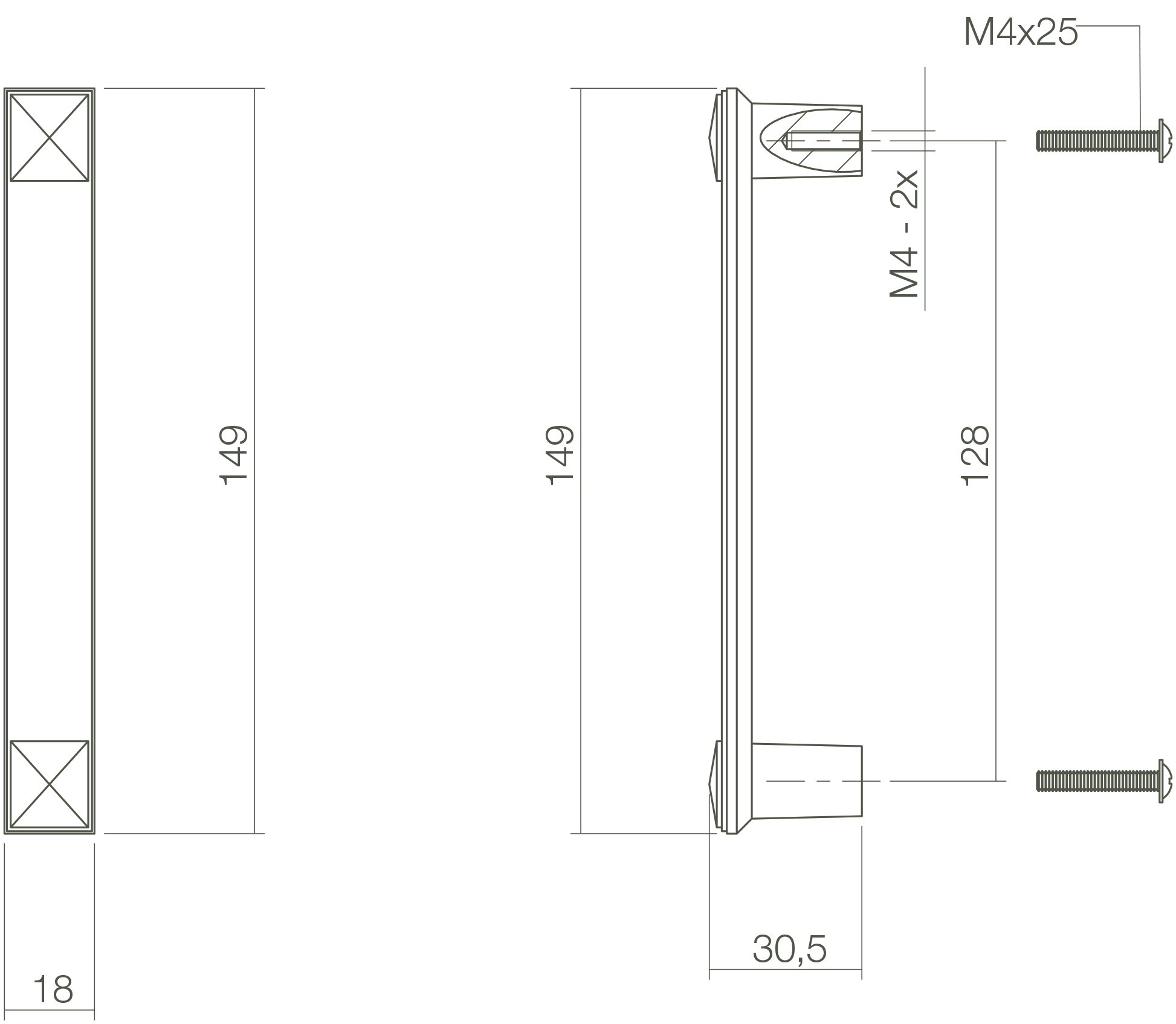 Intersteel Meubelgreep 149 mm oud grijs 2 0021.875610 2