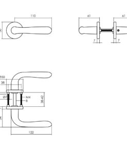 Intersteel Deurkruk Merredin op rozet ø50x7 mm aluminium zwart 6 0023.005302 2