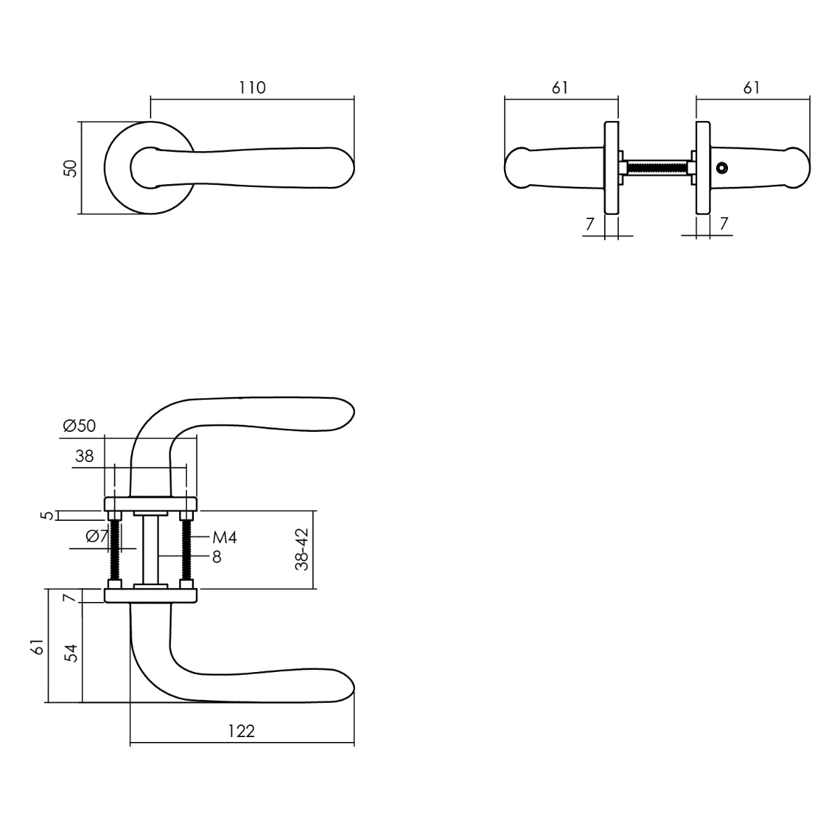 Intersteel Deurkruk Merredin op rozet ø50x7 mm aluminium zwart 3 0023.005302 2
