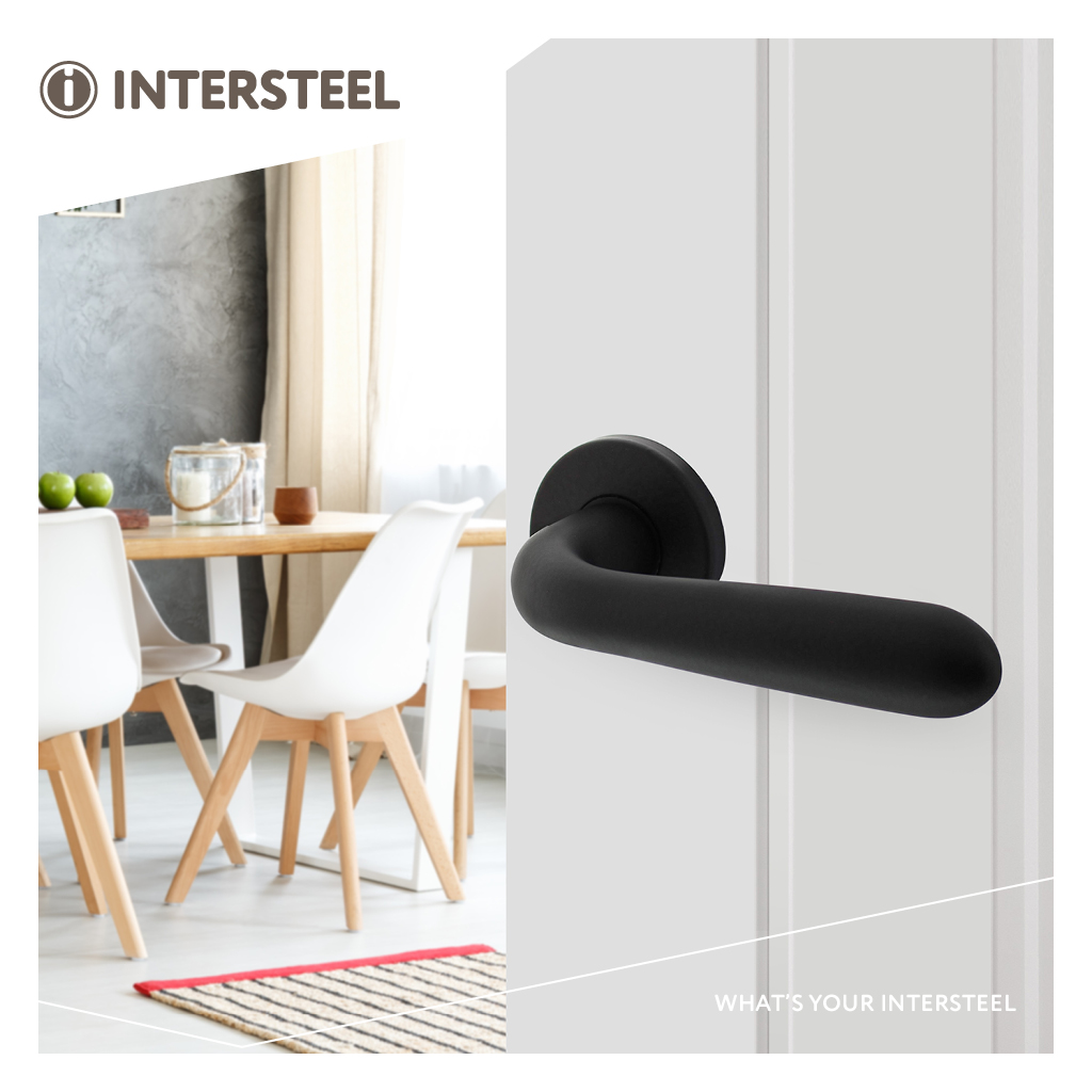Intersteel Deurkruk Merredin op rozet ø50x7 mm aluminium zwart 4 0023.005302 9