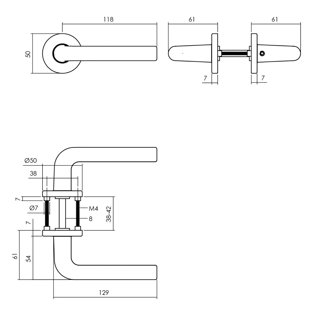 Intersteel Deurkruk Derby op rozet ø50x7 mm aluminium zwart 4 0023.007302 2