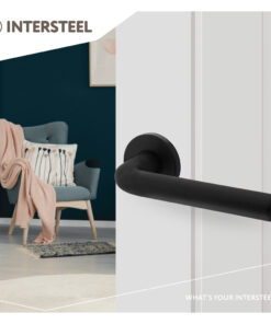 Intersteel Deurkruk Derby op rozet ø50x7 mm aluminium zwart 6 0023.007302 9